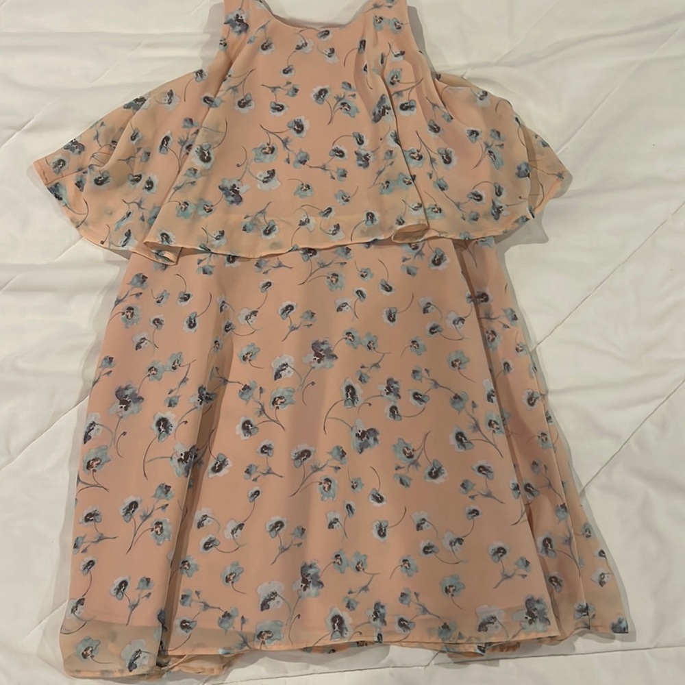 Girl’s blush pink floral dress